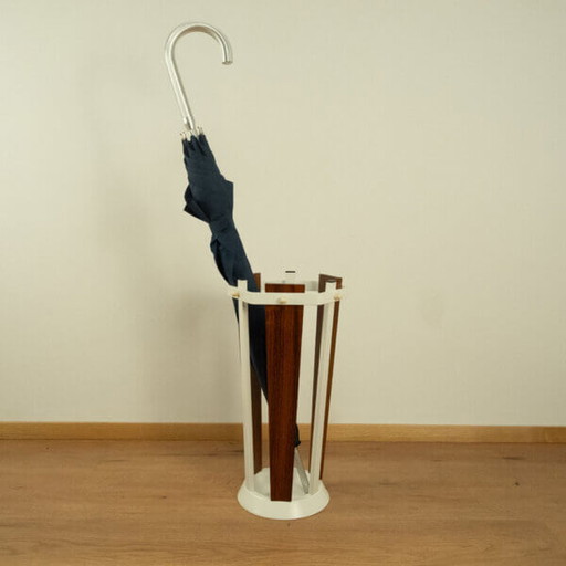 Umbrella stand, teak & metal, 1960s