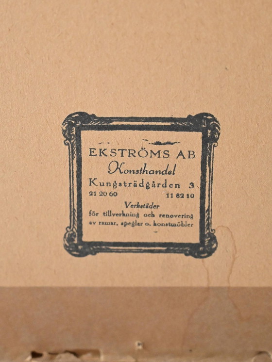 Image 1 of Skandinavischer Spiegel mit geschnitztem Rahmen aus den 1950er Jahren