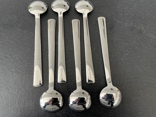 6 x Alessi Kaffeelöffel Rundes Modell