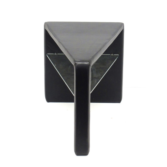 Image 1 of Vintage Beistelltisch aus schwarzem Leder