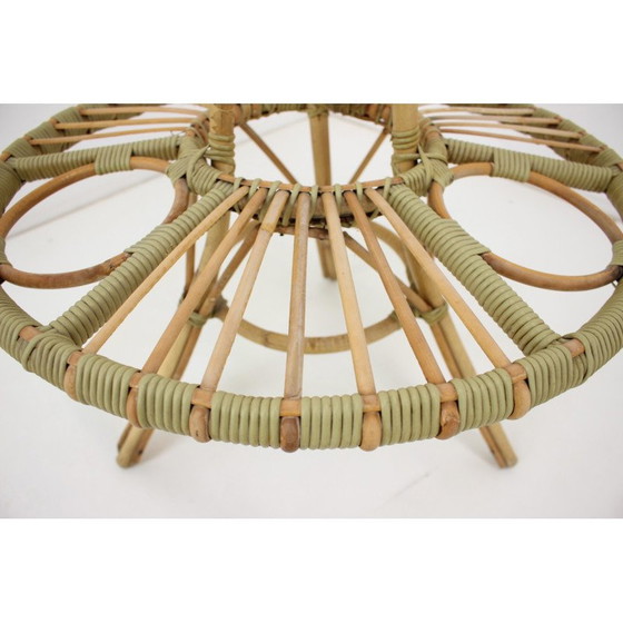 Image 1 of Mid-Century Rattan Blumenständer, Tschechoslowakei 1960er Jahre