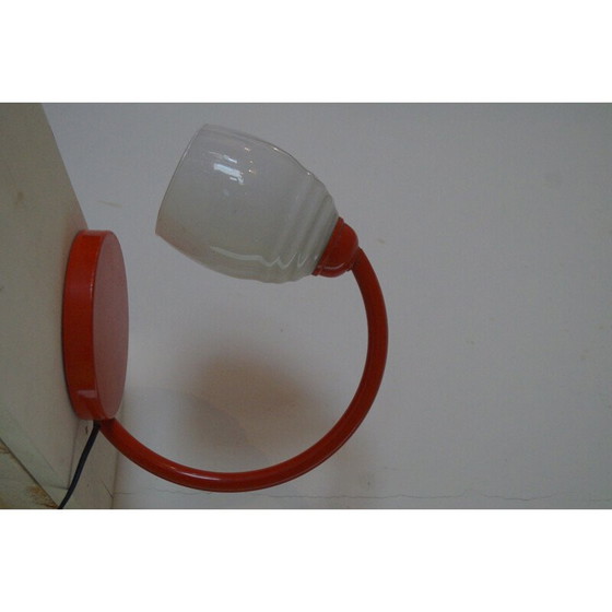 Image 1 of Bogenlampe aus lackiertem Metall und Opalin, 1970