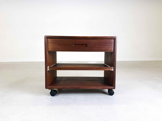 Image 1 of Mid Century Beistelltisch Rollbar Telefontisch Couchtisch Danish Teak