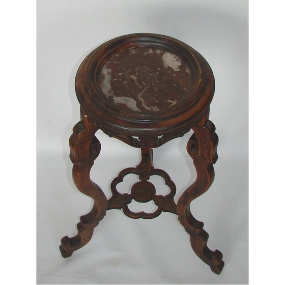 Image 1 of Vintage Marmorsattel mit Blumenbeetschnitzerei