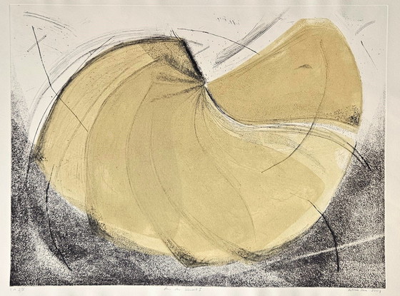 Image 1 of Farbradierung Antonia Dombrowsky 2003 - Farbstich Handgeschöpftes Bütten-Papier