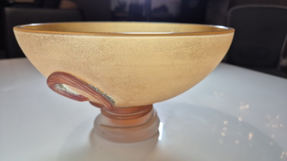 Image 1 of Page 1 Of 10 Glasschale Scavo Murano - Vintage - Bernstein/Orange - 1970er Jahre