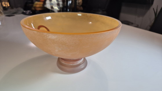 Image 1 of Page 1 Of 10 Glasschale Scavo Murano - Vintage - Bernstein/Orange - 1970er Jahre