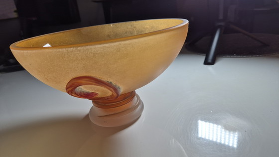 Image 1 of Page 1 Of 10 Glasschale Scavo Murano - Vintage - Bernstein/Orange - 1970er Jahre