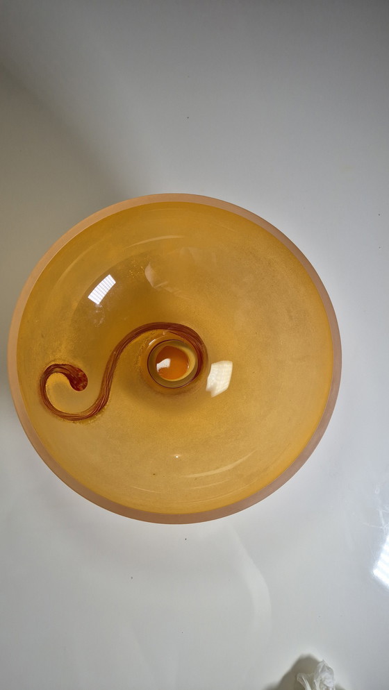 Image 1 of Page 1 Of 10 Glasschale Scavo Murano - Vintage - Bernstein/Orange - 1970er Jahre