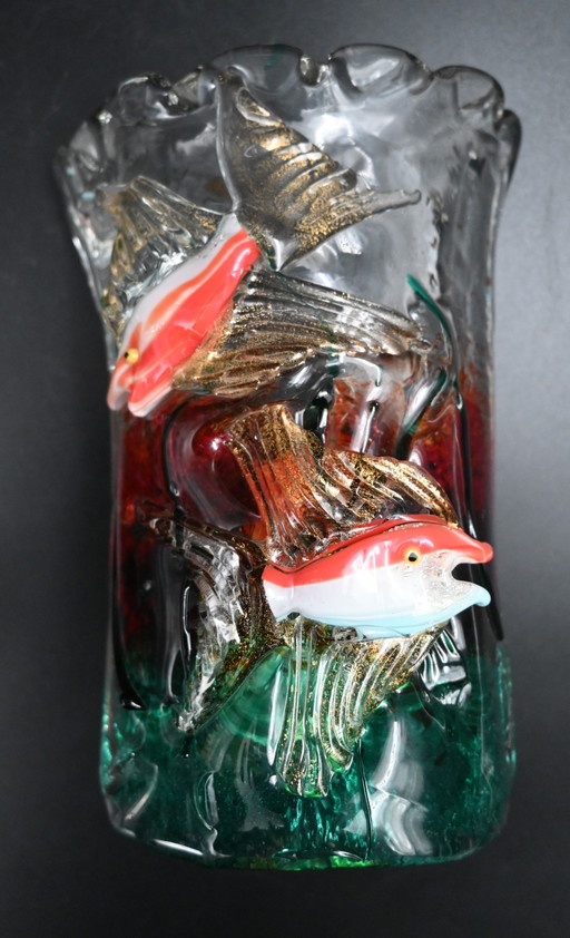 2x Alfredo Barbini Murano Wandleuchte