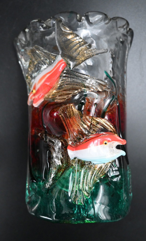 Image 1 of 2x Alfredo Barbini Murano Wandleuchte