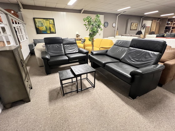 Image 1 of 2x Schwarze Relax-Sofas