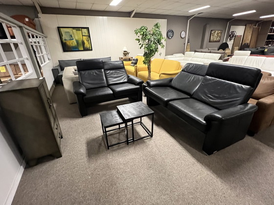 Image 1 of 2x Schwarze Relax-Sofas