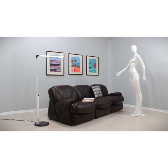 Image 1 of Modulares 3-Sitzer-Sofa aus Leder, 1970er Jahre