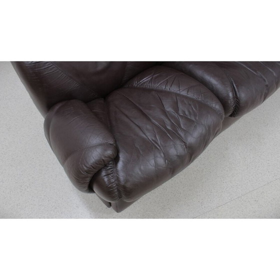 Image 1 of Modulares 3-Sitzer-Sofa aus Leder, 1970er Jahre