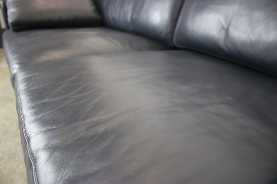 Image 1 of Cor Conseta Dreisitzer Couch Designer Echtleder Dunkelblau Sofa