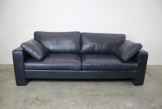 Image 1 of Cor Conseta Dreisitzer Couch Designer Echtleder Dunkelblau Sofa