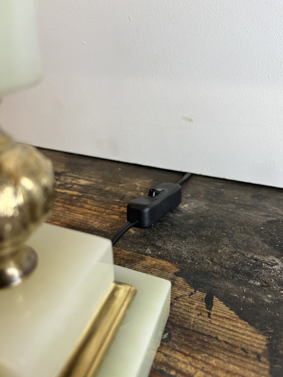 Image 1 of Vintage Mid Century Onyx Tischlampe