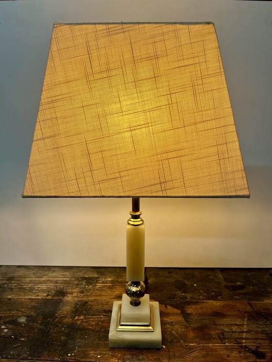 Image 1 of Vintage Mid Century Onyx Tischlampe