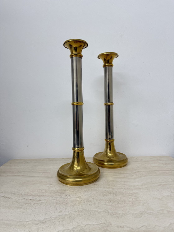 Image 1 of Satz von 2 großen Gunther Lambert Design Kerzenständer, 1970S