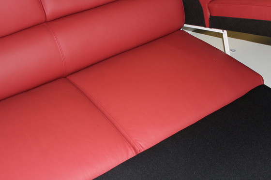 Image 1 of Ledersofa Schlafsofa Mit Stauraum Und Verstellbaren Armlehnen Ledercouch Lederecksofa Sofa Couch Ecksofa