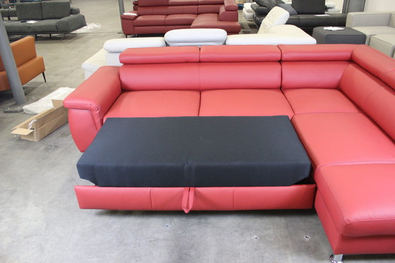 Image 1 of Ledersofa Schlafsofa Mit Stauraum Und Verstellbaren Armlehnen Ledercouch Lederecksofa Sofa Couch Ecksofa