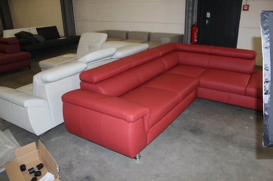 Image 1 of Ledersofa Schlafsofa Mit Stauraum Und Verstellbaren Armlehnen Ledercouch Lederecksofa Sofa Couch Ecksofa