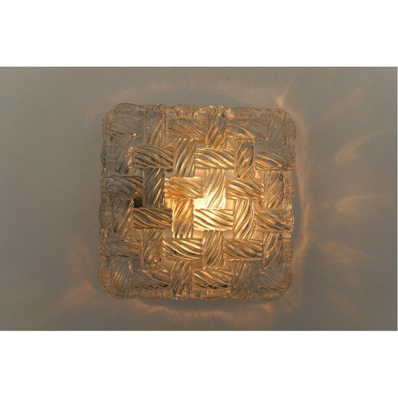 Image 1 of Viereckige Wandleuchte aus geflochtenem Glas und Metall, Deutschland 1960