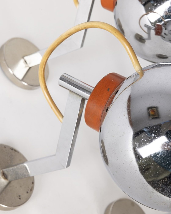 Image 1 of Satz von 4 70S Wandlampen aus verchromtem Metall Italienisches Design