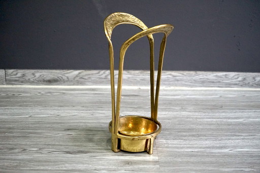  Goldener deutscher Vintage Regency Schirmständer, 1970er