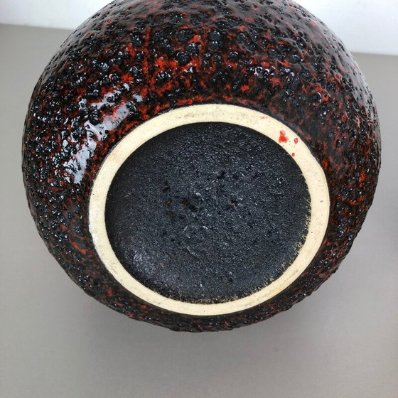 Image 1 of Satz von zwei Vasen aus Keramik Fett Lava Modell "484-21" von Scheurich Deutschland 1970