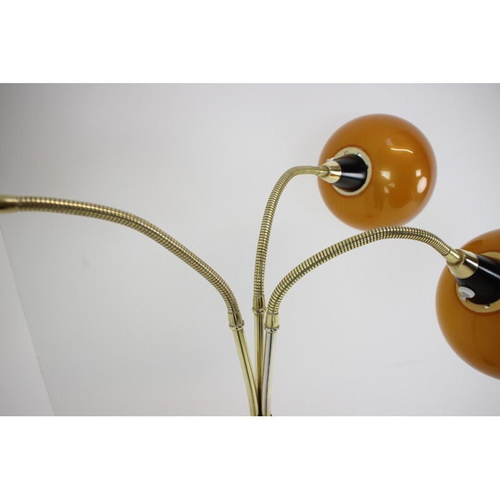 Image 1 of Vintage Stehlampe aus Messing, Kunststoff und Leder, Tschechoslowakei 1960