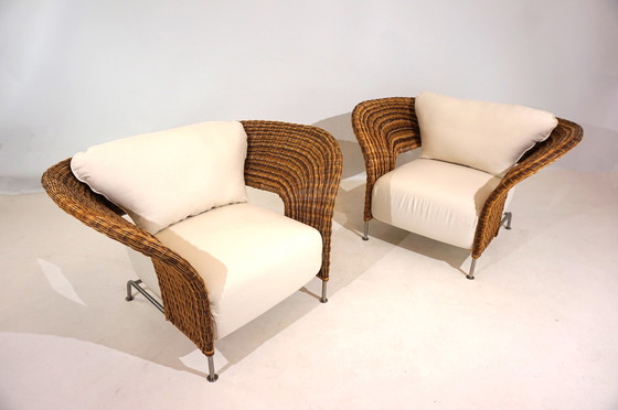 Image 1 of 2er Set Rattan Ohrensessel