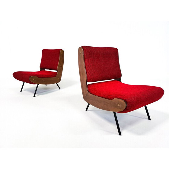 Image 1 of Paar Sessel aus der Mitte des Jahrhunderts 836 von Gianfranco Frattini für Cassina, Italien 1950er Jahre