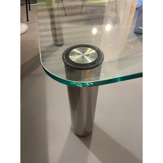 Image 1 of Vintage Couchtisch aus Glas und Chromstahl von Marco Zanuso für Zanotta, 1970