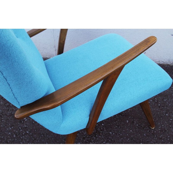 Image 1 of Vintage Holz Sessel in hellblau