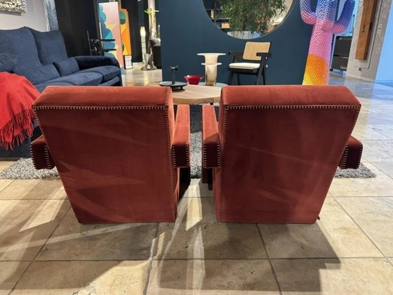 Image 1 of Cassina 2 Utrecht 637 New Never Used in Cayenne Petrol 13L 652 Velvet Horse Stitching