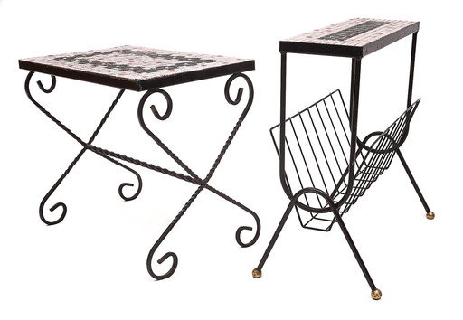 Set Couchtisch Und Zeitschriftenständer Vintage, 1960