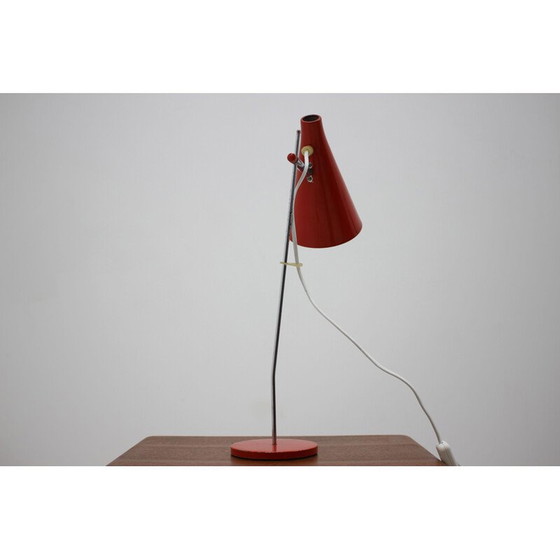 Image 1 of Alte rote Tischlampe von Josef Hurka 1960