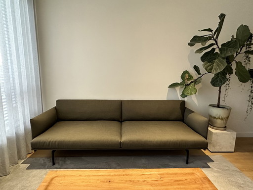 Muuto Outline 3-Sitzer Sofa Armee Grün