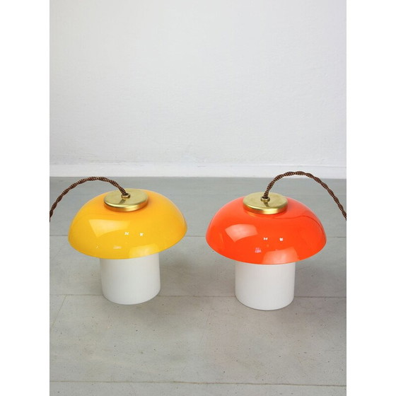 Image 1 of Paar alte Tischlampen aus Glas und Messing