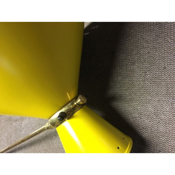 Image 1 of Paar alte "Diabolo"-Leuchten aus glänzend vergoldetem Messing von René Mathieu, 1950