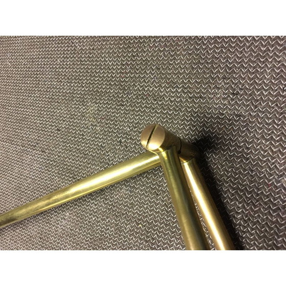 Image 1 of Paar alte "Diabolo"-Leuchten aus glänzend vergoldetem Messing von René Mathieu, 1950