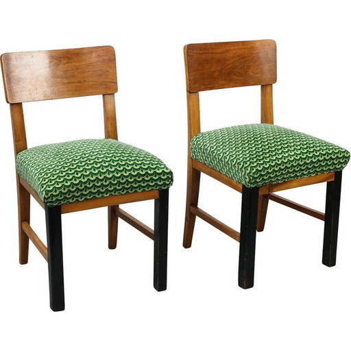 Paar Vintage Art Deco Esszimmerstühle
