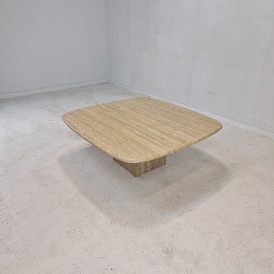 Image 1 of Vintage Couchtisch aus Travertin, Italien 1980