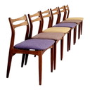 Set von sechs Teakholz Stühle 