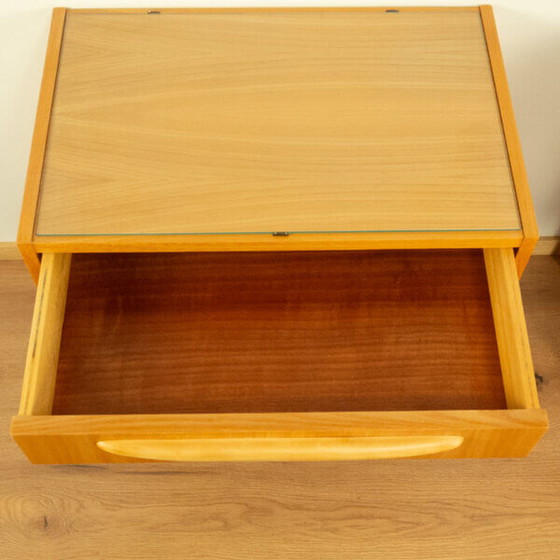 Image 1 of 2x 1960s Bedside Tables: Softwood with Glass Top