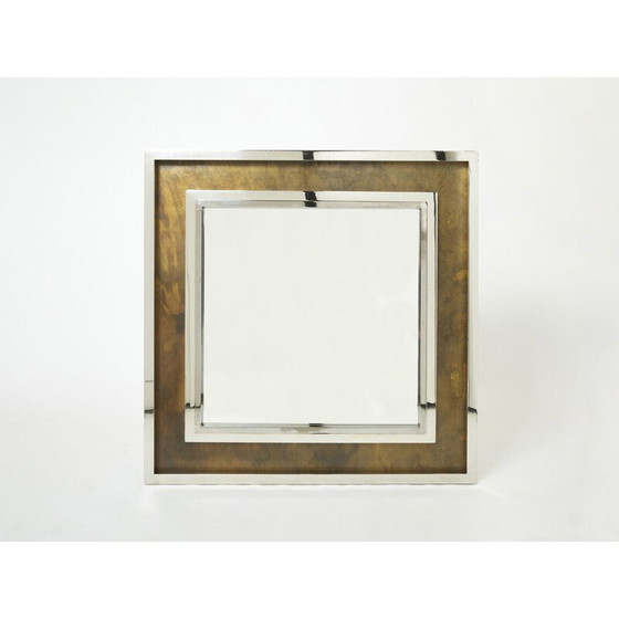 Image 1 of Vintage-Spiegel aus verchromtem und verkupfertem Metall von Belgo Chrome, 1970