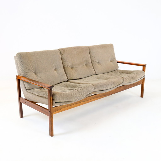 Dreisitzer-Sofa aus Rosenholz 1960er Jahre