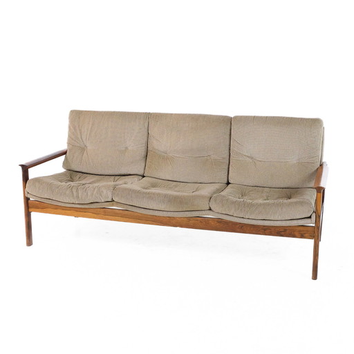 Dreisitzer-Sofa aus Rosenholz 1960er Jahre